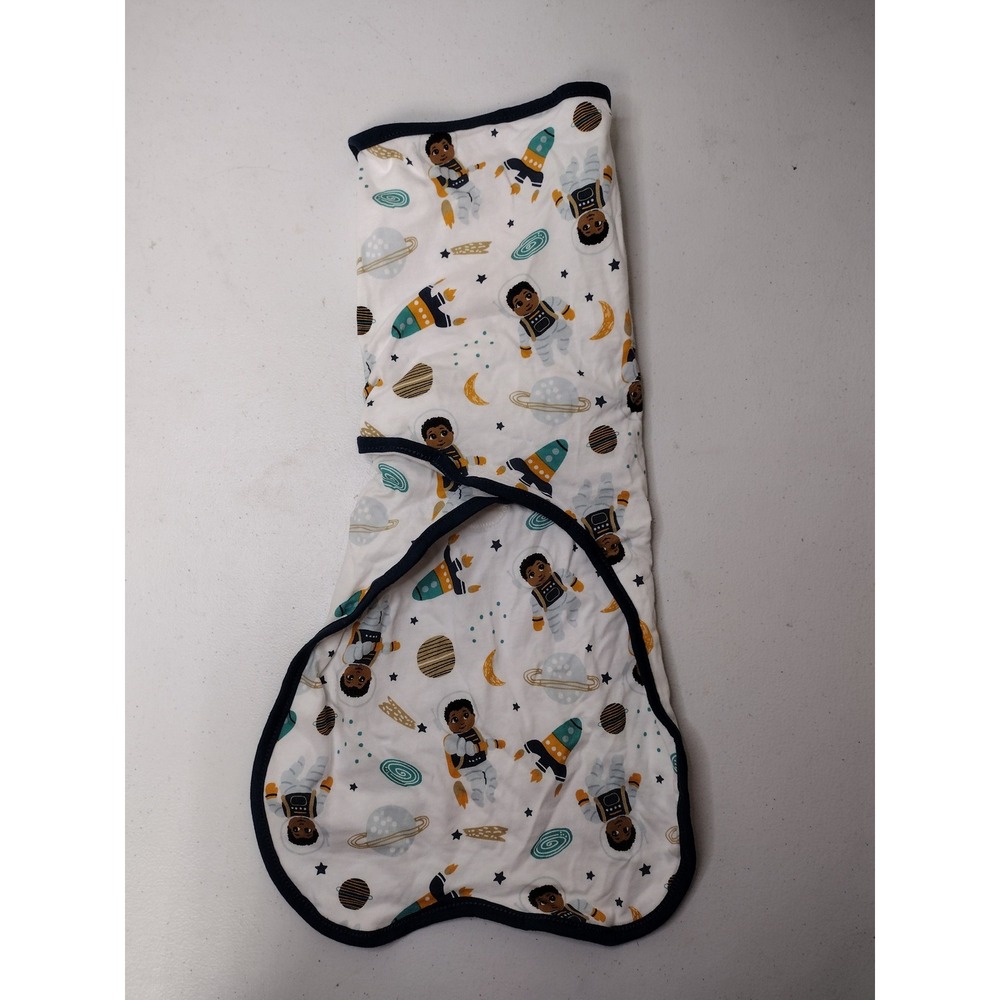 Little Muffincakes Astronaut Space Print Cotton‎ Baby Swaddle Wrap White Navy